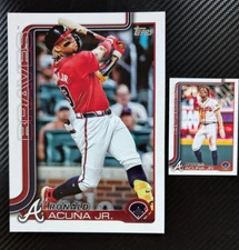 2025 Topps Super Box Oversized Jumbo Ronald Acuna Braves + Base - dinged corners