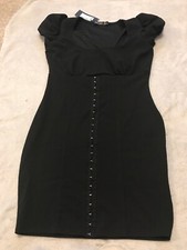 Women's Size 12 Nasty Gal Eyelet Bodycon Black Bnwt