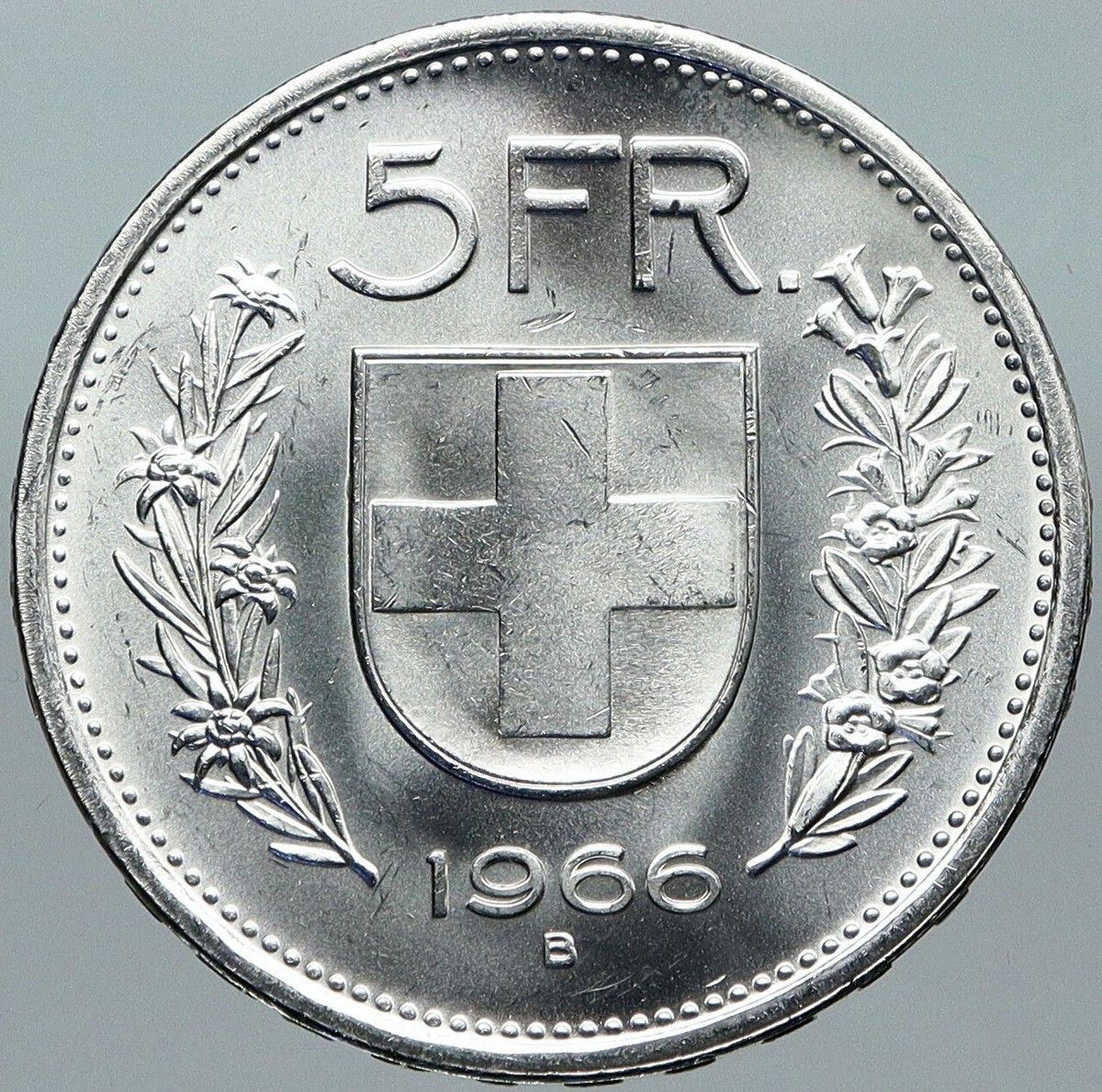 1966 B Switzerland Founding HERO WILLIAM TELL 5 Francs