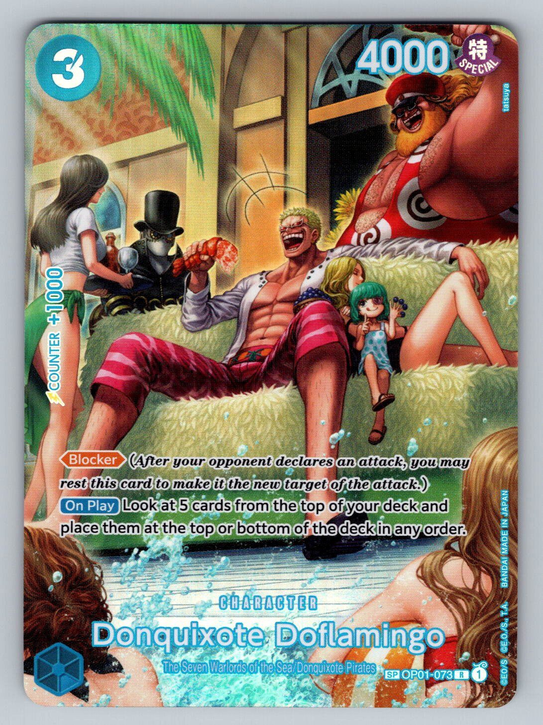 DONQUIXOTE DOFLAMINGO - One Piece OP01-073 - SP Special Rare - 500 Years T7