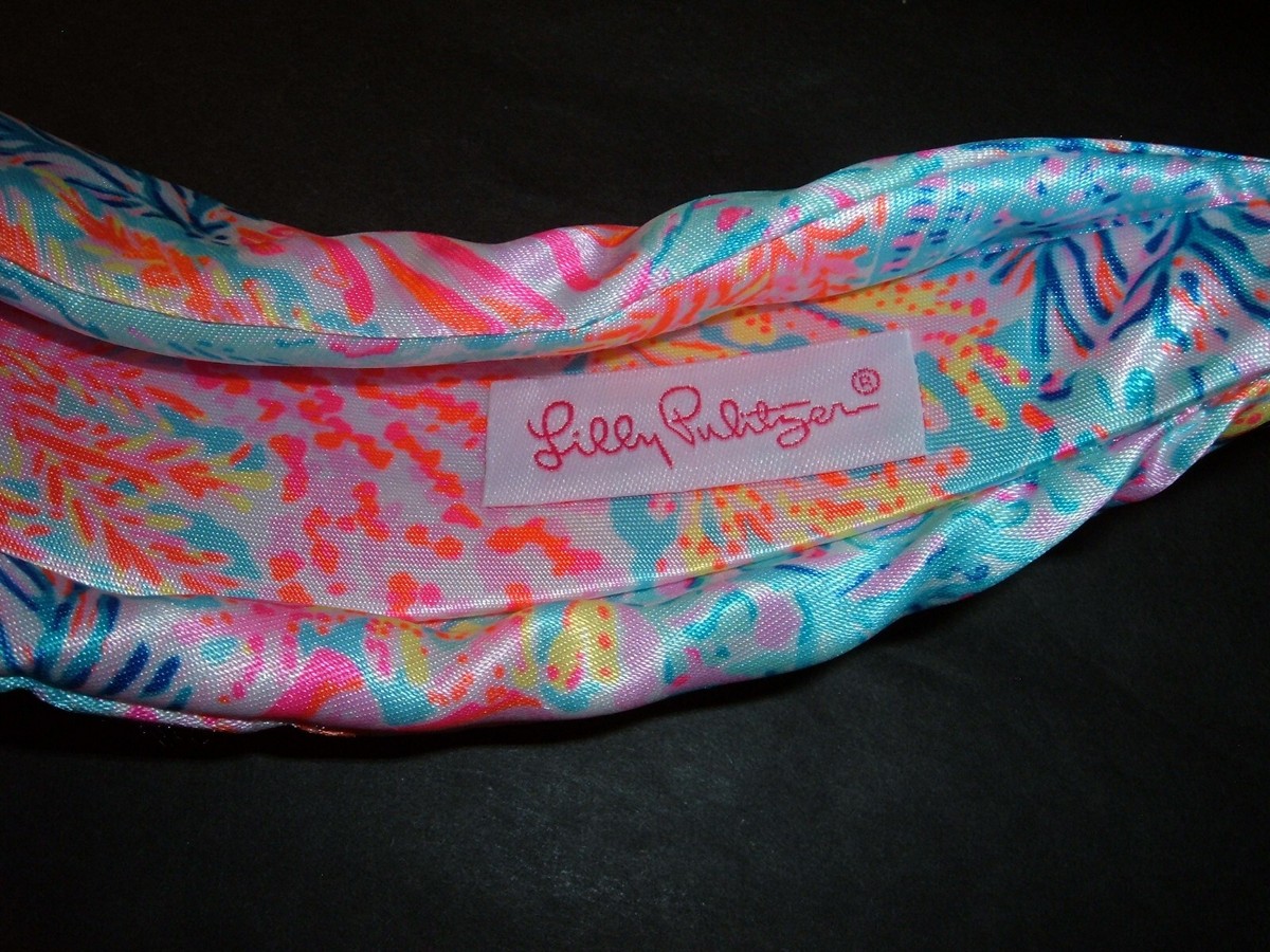 Lilly Pulitzer Wide Knotted Splashdance Satin Headband Pink 