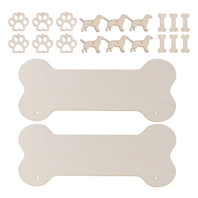 20 Pcs Blank Dog Pendant Hanging Slices Decor Guide Plaques