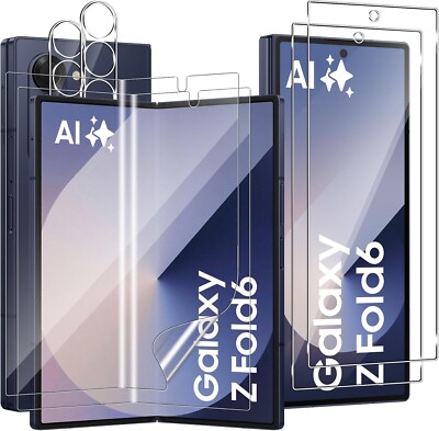 6in1 Schutzglas ( Display + Kamera ) für Samsung Galaxy Z Fold 6 5G Hartglas 