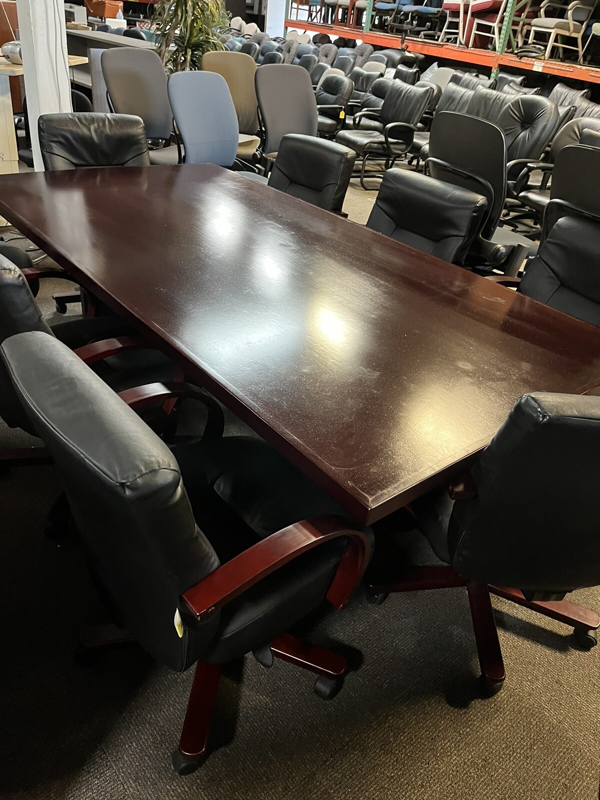10’ Rectangular Conference Table in Mahogany Color Wood | eBay
