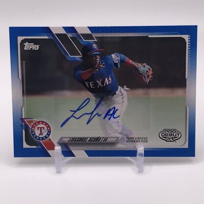 2021 TOPPS PRO DEBUT LUISANGEL ACUNA BLUE /150 AUTOGRAPH RANGERS METS