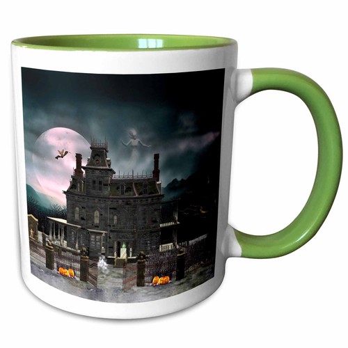 3dRose A Halloween haunted house in the night with ghosts and creatures Mug - Picture 8 of 14