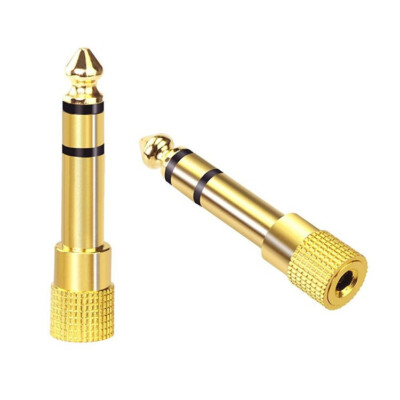 1Pc Metal Jack 6.35 6.5mm Male Plug to 3.5mm Female Connector Audio Adapter AS