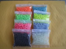 800 PCS. 6MM. SOFT GLOW PLASTIC LURE BEADS .042 HOLE, CHOOSE ANY COLOR OR MIX