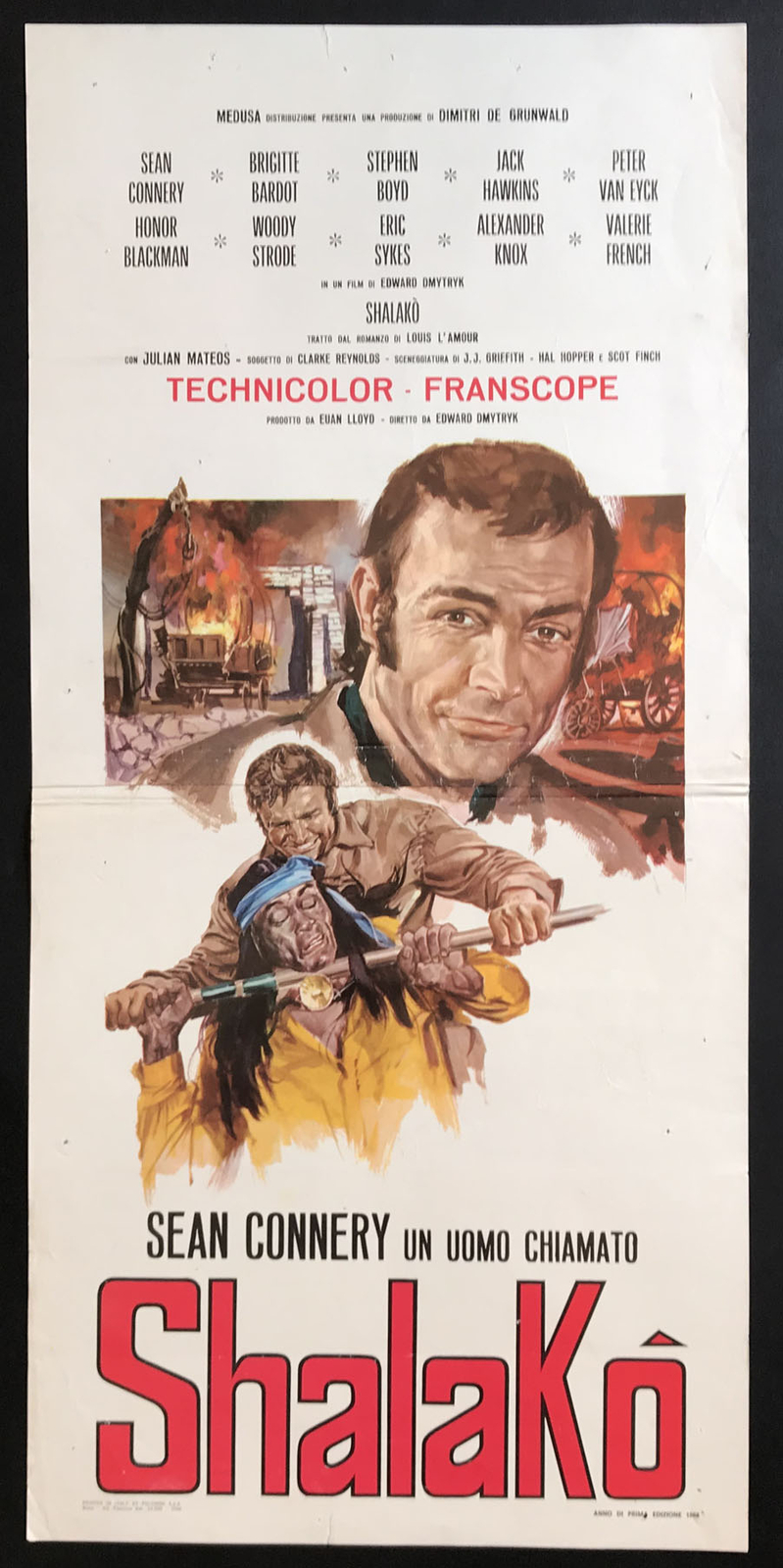 Locandina originale film Shalako (1968) - Regia di Edward Dmytryk