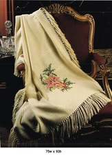 POINSETTIA AFGHAN  CROSS STITCH PATTERNS ONLY  -  4B3