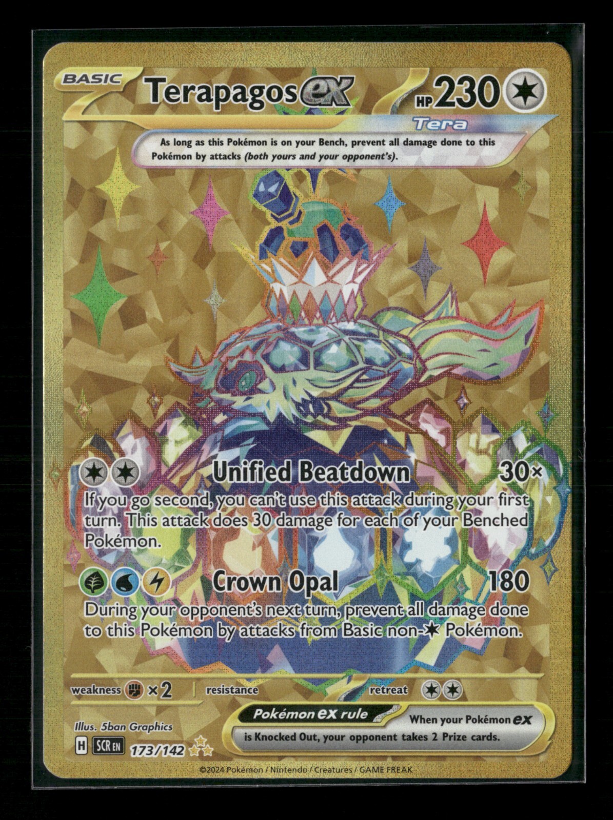 Terapagos ex 173/142 Stellar Crown HYPER RARE Holo Pokemon Card NM
