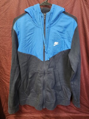 Nike Tech Slim Fit Fleece Windrunner Zip Hoodie XL Black Blue