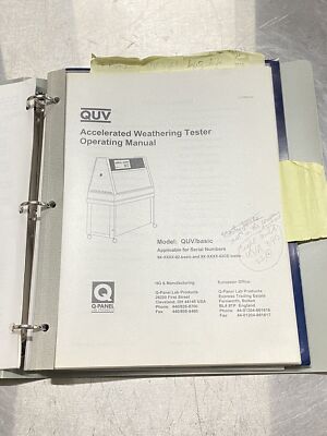 Q-Panel QUV Accelerated Weathering Tester- User Guide / Manual /Instruction Book