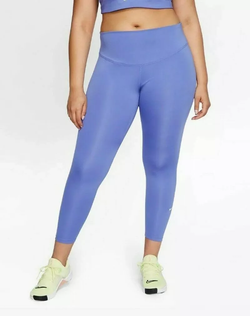 Plus Size Basic High Waist Leggings - Royal Blue