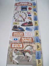 Scrapbooking Stickers Cardstock Paper House 13" Carnival Ferris Wheel Tickets 