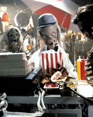 Tales From The Crypt Skeleton Figure At Concessions Stand 8x10 real photo