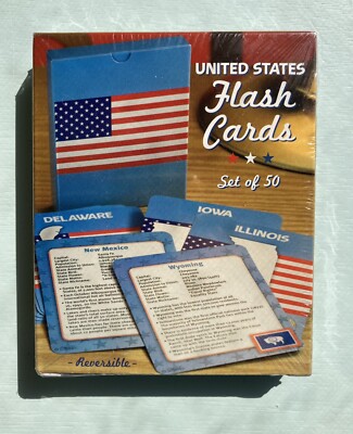 United States Flash Cards Set Of 50  Reversible NEW