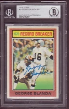 1976 Topps George Blanda Autograph BGS Bona Fide w/ Stabler #1 Oldest NFL Player