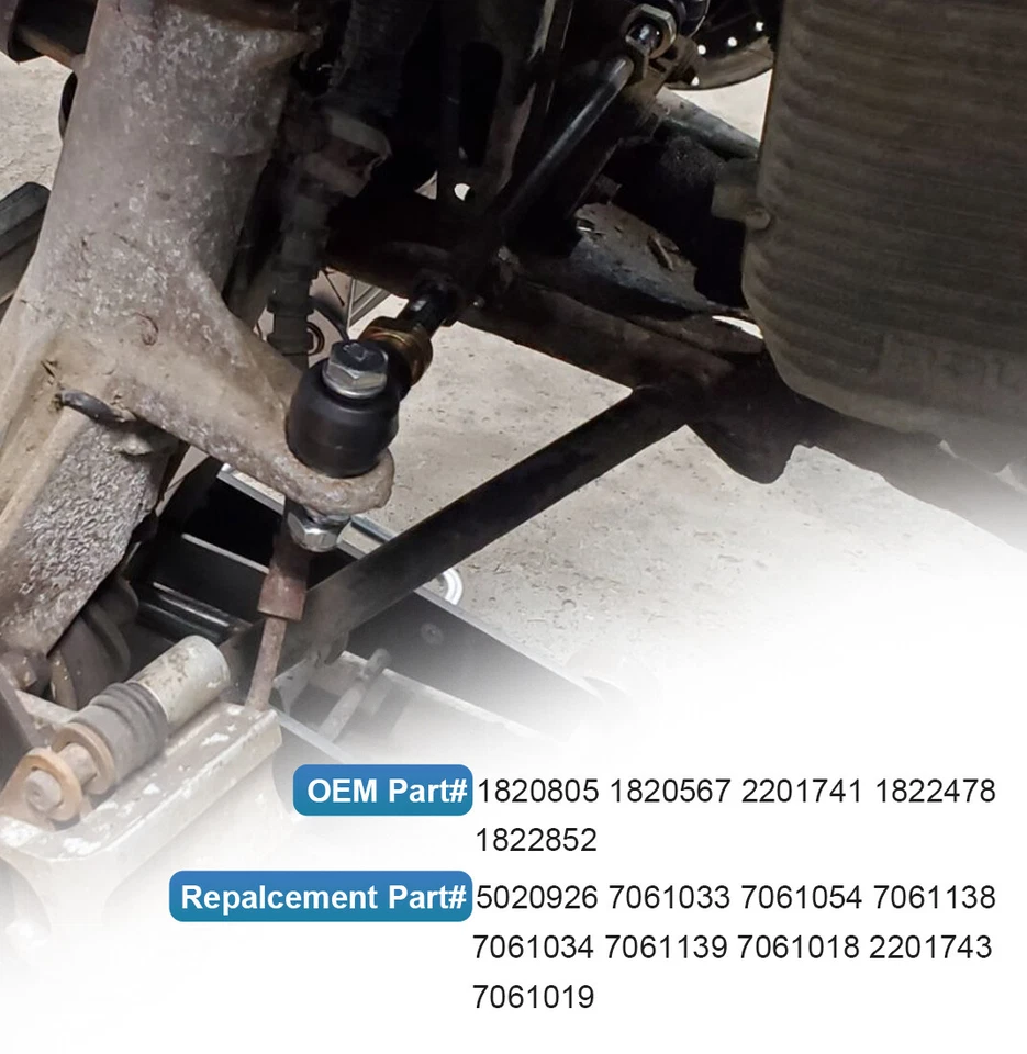 2 Tie Rod End Set for Polaris Big Boss 500 6x6 1998-1999 1820805 1820567 2201741 - Image 4 of 4