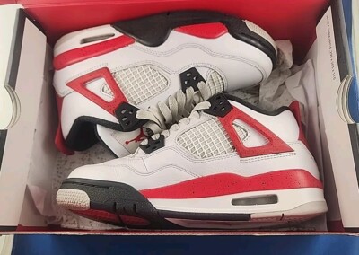 Jordan 4 Retro Red Cement (GS) 408452-161 Youth 3.5y Red White Black 