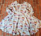 Marie Nicole Boutique Girls Fall Dress Sz Lg 4 Years Pumpkins Trucks — photo 1