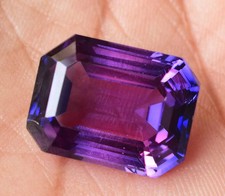 Natural 8.40 Ct Purple Tanzanite Emerald Shape Certified Gemstone With Free Gift