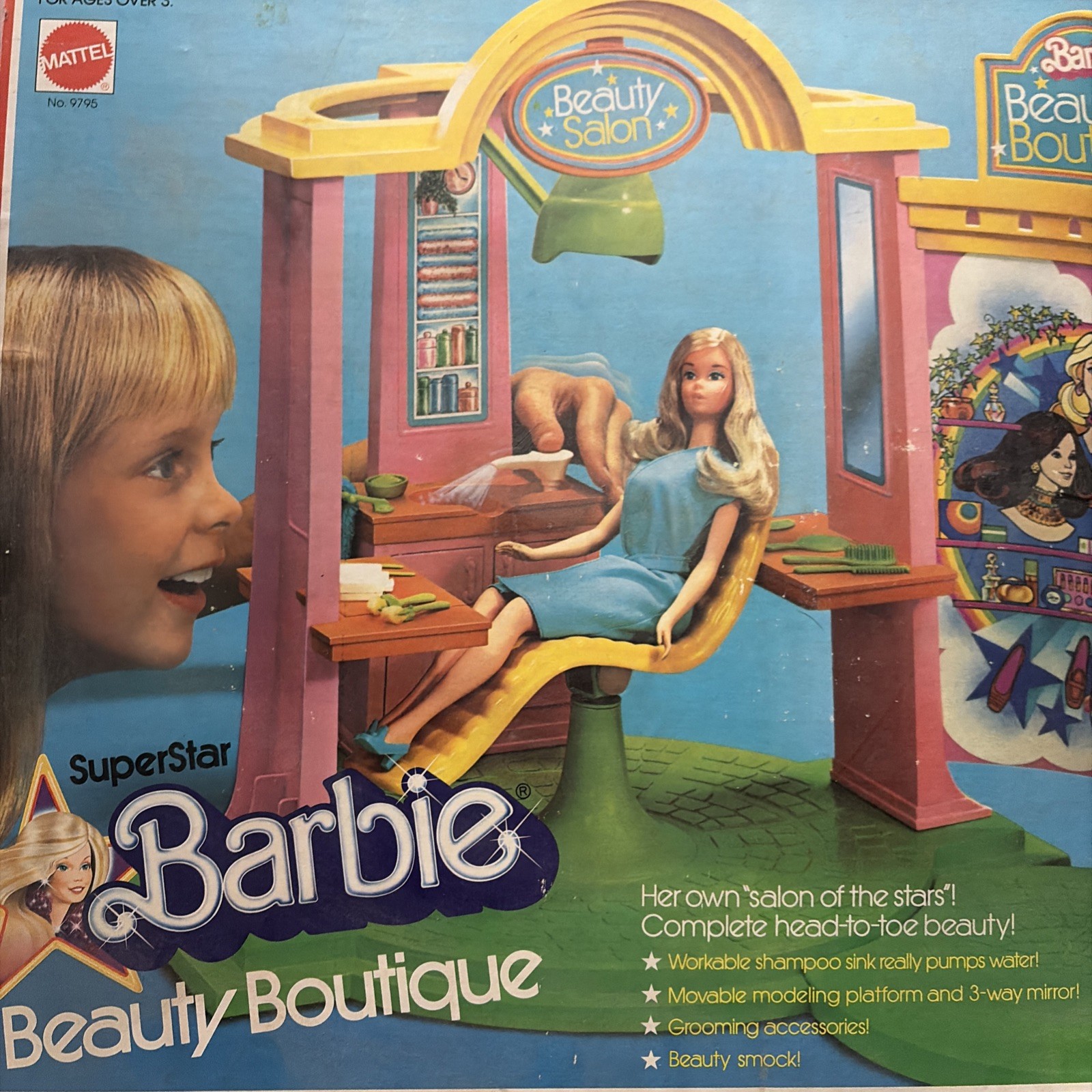 Vintage 1976 Barbie Beauty Boutique Playset Mattel Salon with Box