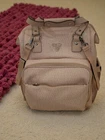 NEW WITH TAGS POWDER PINK GUESS DESIGNER DIAPER BAG BACK PACK LOGO LOTTIE TRAVEL