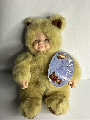 Vintage Anne Geddes Baby Bears Plush Doll With Teddy Bear Costume NWT