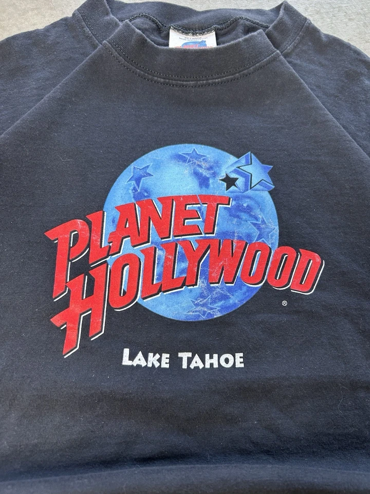 Camiseta De Colección Años 90 Planet Hollywood Talla 2XL Camisa Gráfica Lake Tahoe Desvanecida Foto 2 de 4