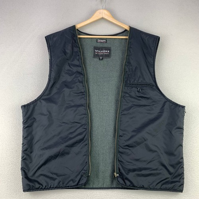 #ad Wilsons Thinsulate Insulation Vest Mens XL Black Smokers Jacket Biker Zip In $19.99