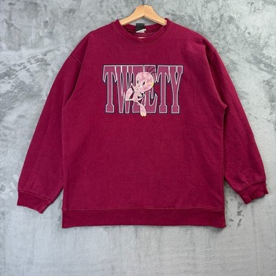 Warner Bros Studio Store Tweety Sweatshirt XL Burgundy 1999 Looney Tunes Retro