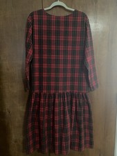 Vintage Red Plaid 100 Cotton Long Dress, S Prairie Cottagecore
