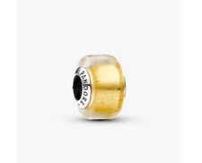 Pandora 793353c00 Charm Mini Vetro di Murano Foglia d’Oro