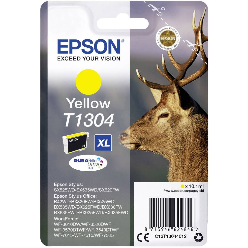 Encre jaune Epson T1304 anti-bavure C13T13044012 pour des graphiques nets et durables