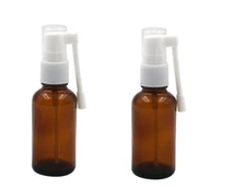 2PCS 30ML / 1oz Brown Glass Empty Refillable 360 Degree Rotation Spray Bottle