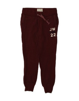 JACK & JONES Womens Graphic Tracksuit Trousers Joggers UK 10 Small Maroon BP04