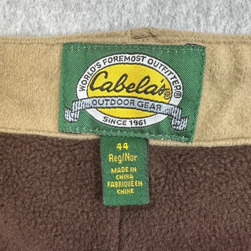 Cabela's Pants Mens Size 44 Brown Tan Straight Leg Fleece Outdoor Gear Hunting - Picture 7 of 13