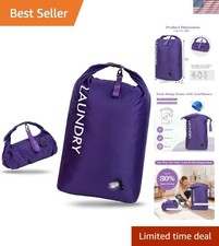 Large Waterproof Travel Laundry Bag with Vacuum Compression - Odor Resistant