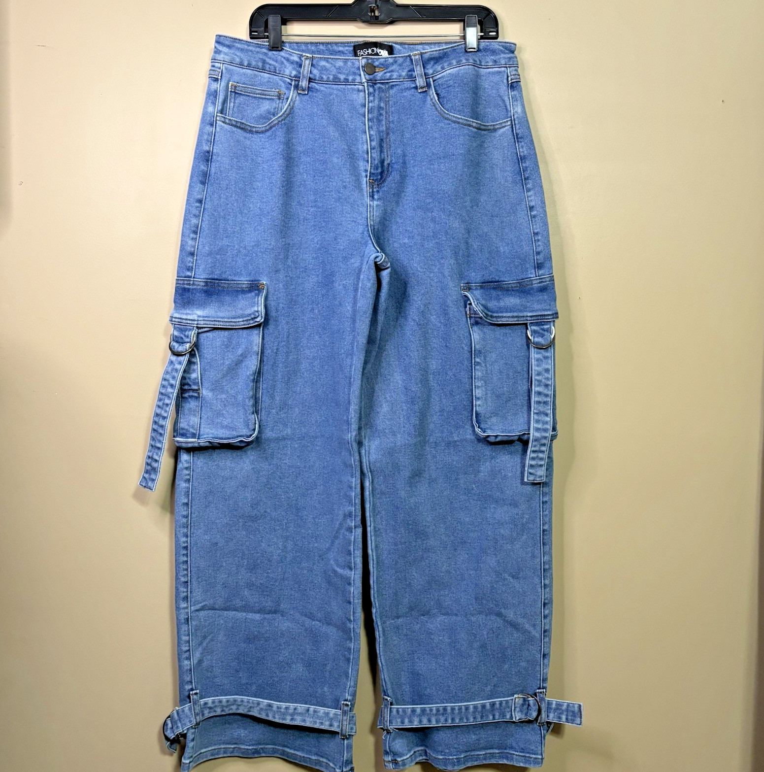 Fashion Nova Baggy Cargo Pants Y2K  Jeans Grunge Women Size 15 image 3