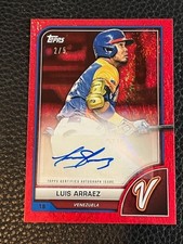 LUIS ARRAEZ 2023 Topps WBC World Baseball # 2/5 RED AUTO 2=Jersey # Match