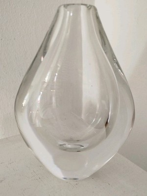 Schwedische Lucid Drop Glas Vase SVEN PALMQVIST für ORREFORS 14 cm