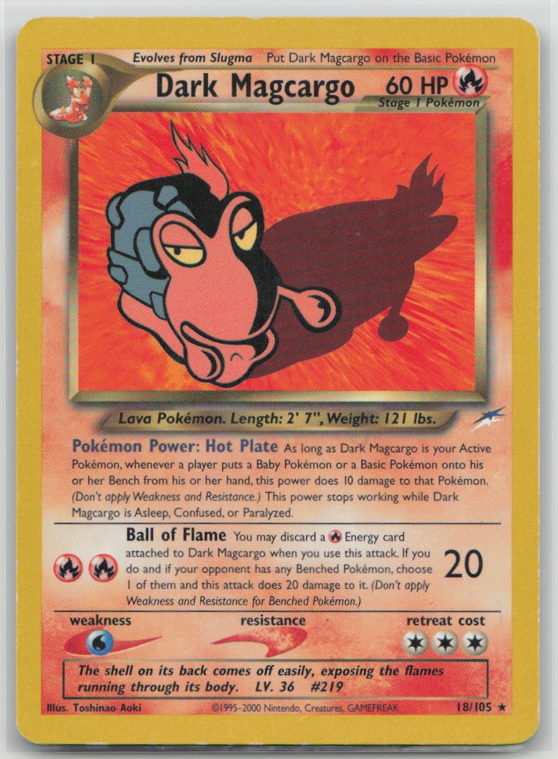 Dark Magcargo 18/105 Rare Neo Destiny Pokemon Unlimited Moderately Played