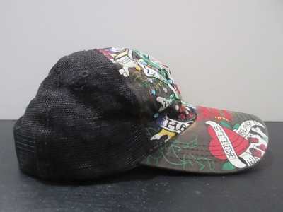 Ed Hardy Hat Cap Snap Back Black Heart Skull Baseball Trucker Mesh