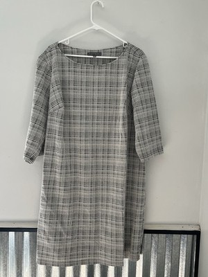 Black/ White Plaid  Women's  Dress with 3/4 Sleeves Sharagano Size 22W