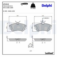 Delphi Bremsbelagsatz, Scheibenbremse LP1614 FüR Renault