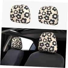 Vintage Groovy Flowers Cute Car Head Rest Covers 2 Vintage Groovy Flowers3