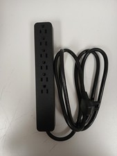 GE Pro Surge Protector With 6 Outlets and 8ft Cord, Black