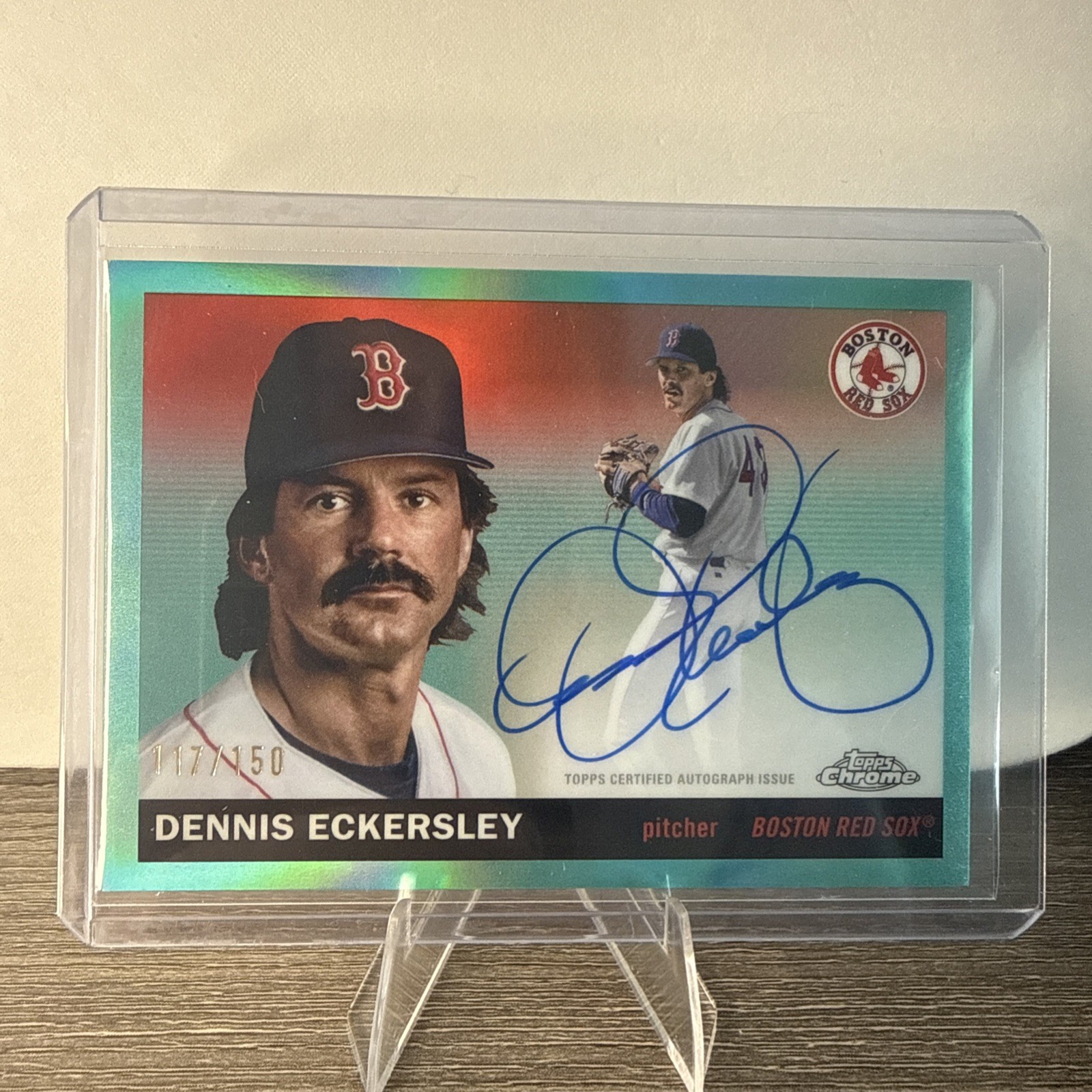 2025 Topps Chrome Platinum Dennis Eckersley Aqua Autograph /150 #CPA-DE Red Sox