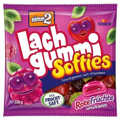 7x Nimm2 Lachgummi Softies Filled Fruit Gum Juice 225g - Ships from Germany!